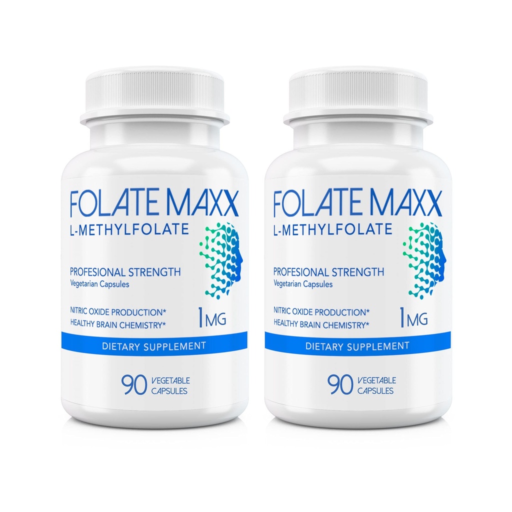 L- Metylfolate Supplement (1 mg) - Profesjonalna siła z zoptymalizowanym bioaktywnym metylofolianem - 5 MTHF - Non-GMO, Gluten Free, Soy Free, GMP - 180 Kapsułki wegetariańskie bez smaku