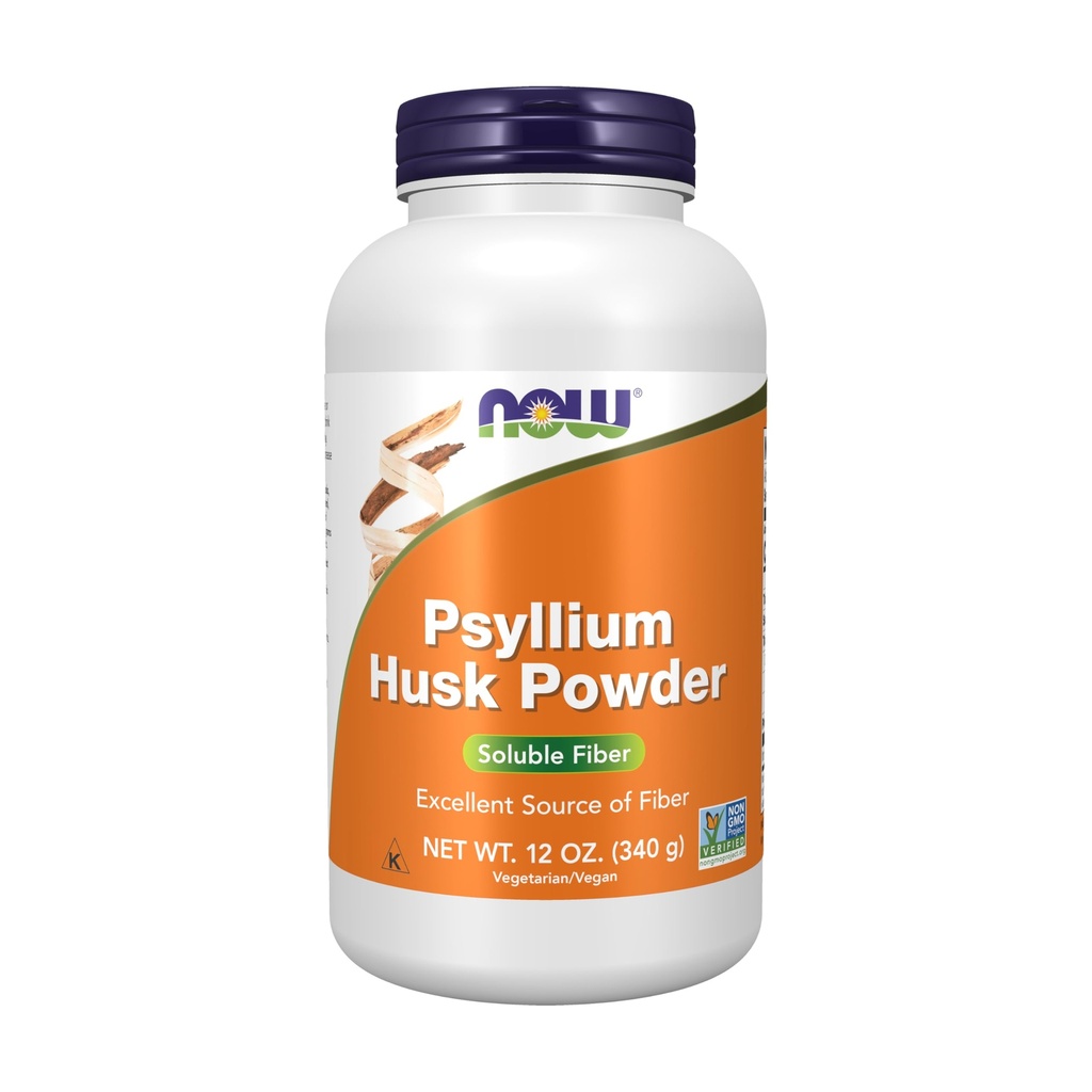 Teraz żywności Suplementy, Pyllium Husk Proszek, NieGMO Projekt zweryfikowany, Rozpuszczalny Fiber, 12- Ounce