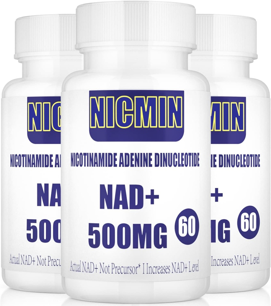 Liposomal NAD + 500mg z TMG 300mg, faktyczny NAD + Suplement (Nie Prekursor) bardziej wydajny niż NMN, Nikotynamid Ribozyd Alternatywa dla energii komórek, Zdrowe starzenia i naprawy mięśni 180 Kapsułki