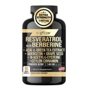 Resveratrol Suplement z Berberine Green Tea Extract, Ceylon Cynamon, Ziarno winorośli i Quercetin1000mg Quercetin, N Acetyl cysteina, Acai Accord 124; 100% Naturalne, Max Siła 124; Made in USA