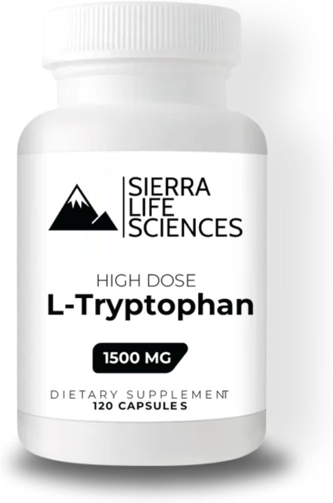 1500mg duża dawka L- Tryptofan Max w kapsułkach Easy- to- Połknięcie 124; bez glutenu, nie- GMO 124; 40 Służenie (pojedyncze)