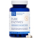 Esencjalne Stacks Pure Digestive Enzymes (Gluten, Dairy & Soy Free) - 18 Enzymy do trawienia, w tym Amylase, Lipase & Lactase - Vegetarian & Non-GMO (60 kapsułki)