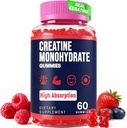 Creatine Monohydrate Gummies for Women & Men, Taurine & B6, Chewable Creatina Pre Workout Gummies for Max Strength & Muscle Growth, Energy, Endurance, Creatine for Men & Women - 1 Bottle