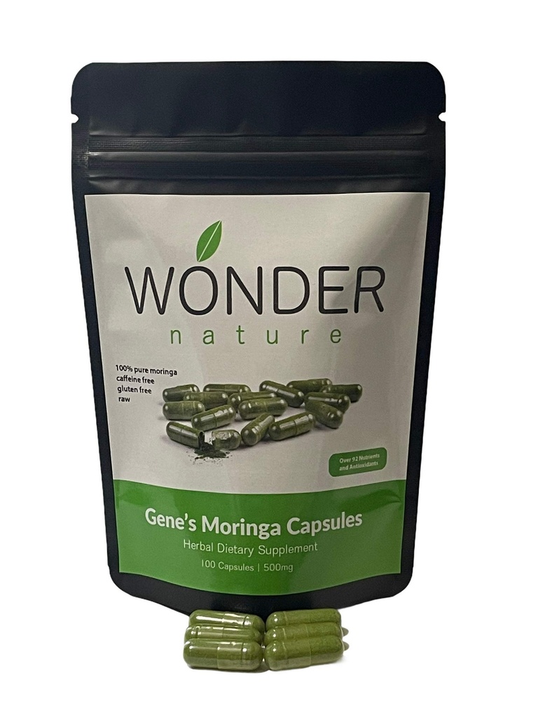 Gene 's Moringa Fine Green Powder 100 Veg. Kapsułki, wysoki potencjał, Energy Focus i Alert, Zwiększyć system immunologiczny