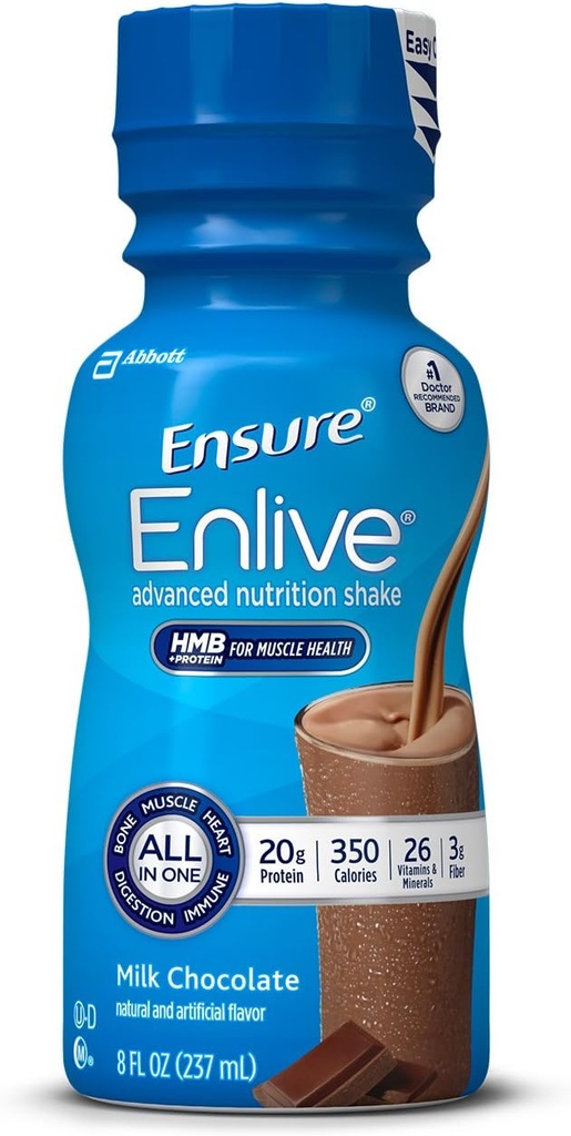 Zapewnienie Enlive Advanced Nutrition Wstrząśnij 20 gramami białka, shake zastępujący posiłek, czekolada mleczna, 8 fl oz, 16 liczba