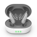 Prawdziwe aparaty słuchowe (nie Wzmacniacze) 11 Channals Professional Recharable Waterproof Aid dla seniorów Serve with Noise Cancelling Hearing Aid with Magnetic Charging Box (Grey)