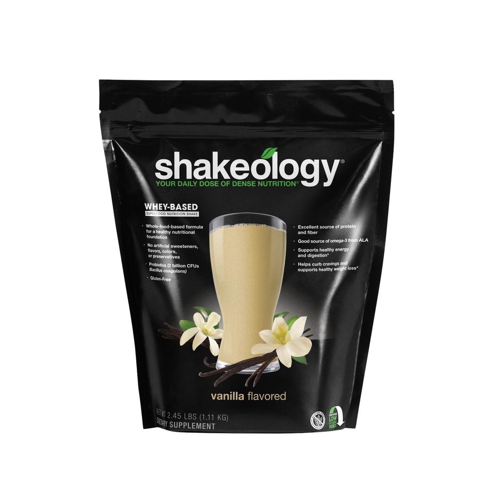 Shakeology Proszek z białka serwatki - Gluten Free, Białko Superfood Shake with vitamin and Minerals - Pomaga wspierać zdrową utratę wagi, Lean Muscle Support, Gut Health - Vanilla, 30 Służenie