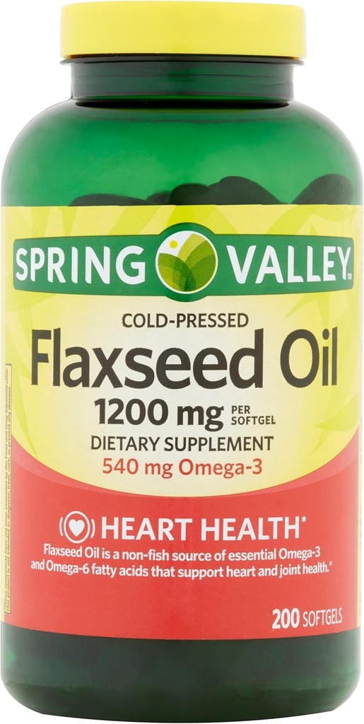Spring Valley - olej lniany 1200 mg, 200 Softgels