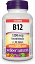Webber Naturals Witamina B12 Wyposażone w płytkę 1200mg 80 tabletek