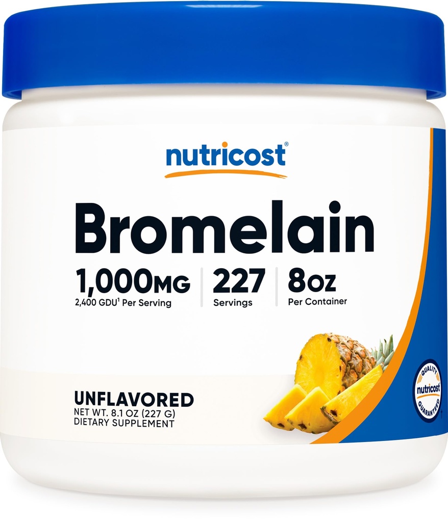 Nutricost Bromelain Proszek 8 OZ - Non-GMO, Wegetarianin, Gluten Free