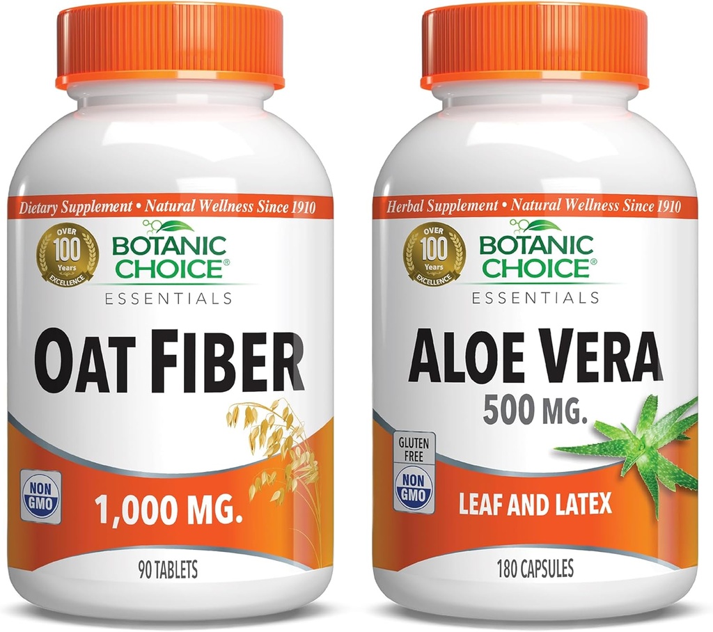 Botaniczny wybór - Owies & Aloe Vera: Dietetyczny Fiber & Digestive Health Supplement Bundle
