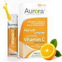 Aurora Nutrascience Mega- Pack Liposomalna Witamina C, Wsparcie immunologiczne, 3000 mg na Podawanie, Wegan, Gluten Free, Non-GMO, 10 Jednoporcjowe opakowania, Pomarańcza