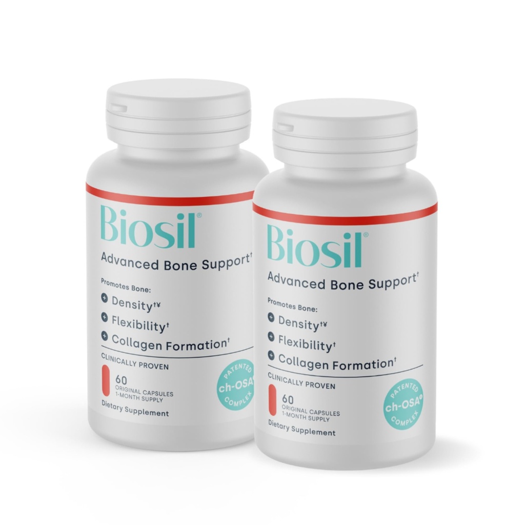 Biosil Bone Collagenizer Ultra - 60 Kapsułek wegetariańskich, Opakowanie 2 - z opatentowanym ch- OSA Complex + Cholina, Inozytol, MK7 & Witamina B12 - GMO Free - 60- Day Supply