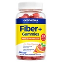 Enzymedica Fiber + Gumiaki z prebiotykami i probiotykami do codziennej Regularności, Wegetarianin, 5g Włókna, Natural Fiber Supplement, dla mężczyzn i kobiet, Blood Orange Flavor, 90