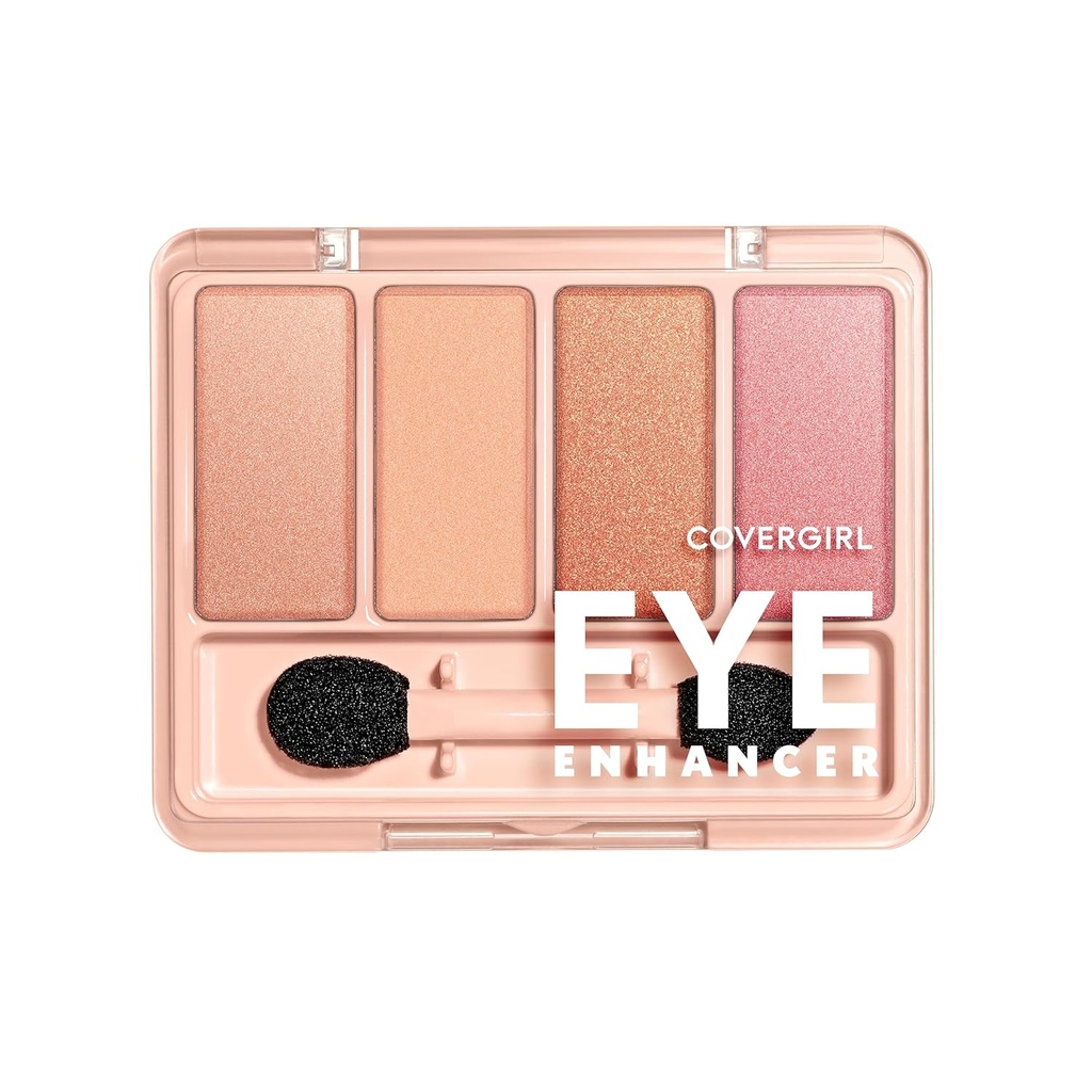COVERGIRL Eye Enhancer, Bellini Spritz, Eyeshadow Quad, Easy to wear, Clean & Vegan, Talc- Free, Matte & Shimmer Finashes, Smudge- Dowód, 0.19oz