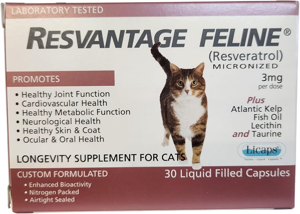 Feline - Resveratrol - Suplement długowieczności kotów - 30 kapsułek