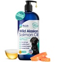 Pure Wild Alaskan Salmon Oil for Dogs, Omega 3 Formula, Dog Fish Oil Liquid, Skóra i Coat Supplement for Shedding, Suchość Swędzonej skóry i alergii, EPA + DHA Kwasy tłuszczowe, 32 Oz Pompa butelka