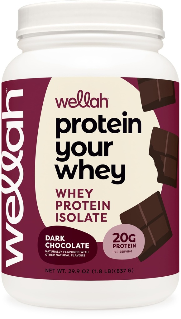 Wellah Protein Your Servy (30 Servings, Dark Chocolate) - Białko izolatu białka serwatki