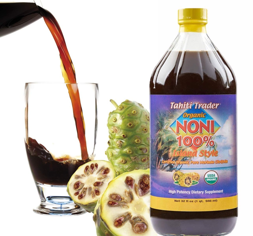 Tahiti Trader Style Wysokiej mocy Sok Noni - Czysty sok z owoców Noni fermentowany do Oceanu - Organiczny przeciwutleniacz Superfood wspierający energię i zdrowie ciała - (32oz, 1 Pack)
