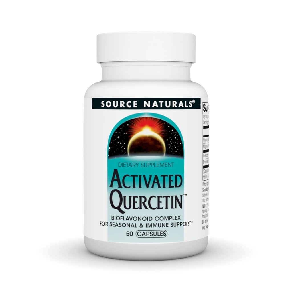 Źródło Naturals Activated Quercetin, Bioflavanoid Complex, for Sezononal & Immune Support - 50 kapsułki