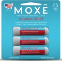 MOXE Nudności Nasal Inhaler Sticks, All Natural Esential Oil Mieszanka, Ginger, Kardamon, Peppermint, Sweet Orange, Upset Stomach, Bóle głowy, Easy- to- Użyj Aromaterapia, Made in USA, 3 Pack