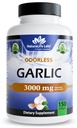 NaturaLife Labs Czosnek bezogonowy - 3000 mg Równoważny dla serwowania - 150 Softgels - Skoncentrowany ekstrakt czosnkowy Bulb z organiczną oliwą z oliwek - Non-GMO, Gluten- Free