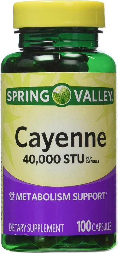 Spring Valley - Cayenne Fruit 40,000 STU, Whole Herb, 100 kapsułki