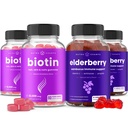 NutraChamps Biotin Gummies (2 opakowania) i Elderberry Gummies (2 opakowania) 4 Pack Bundle
