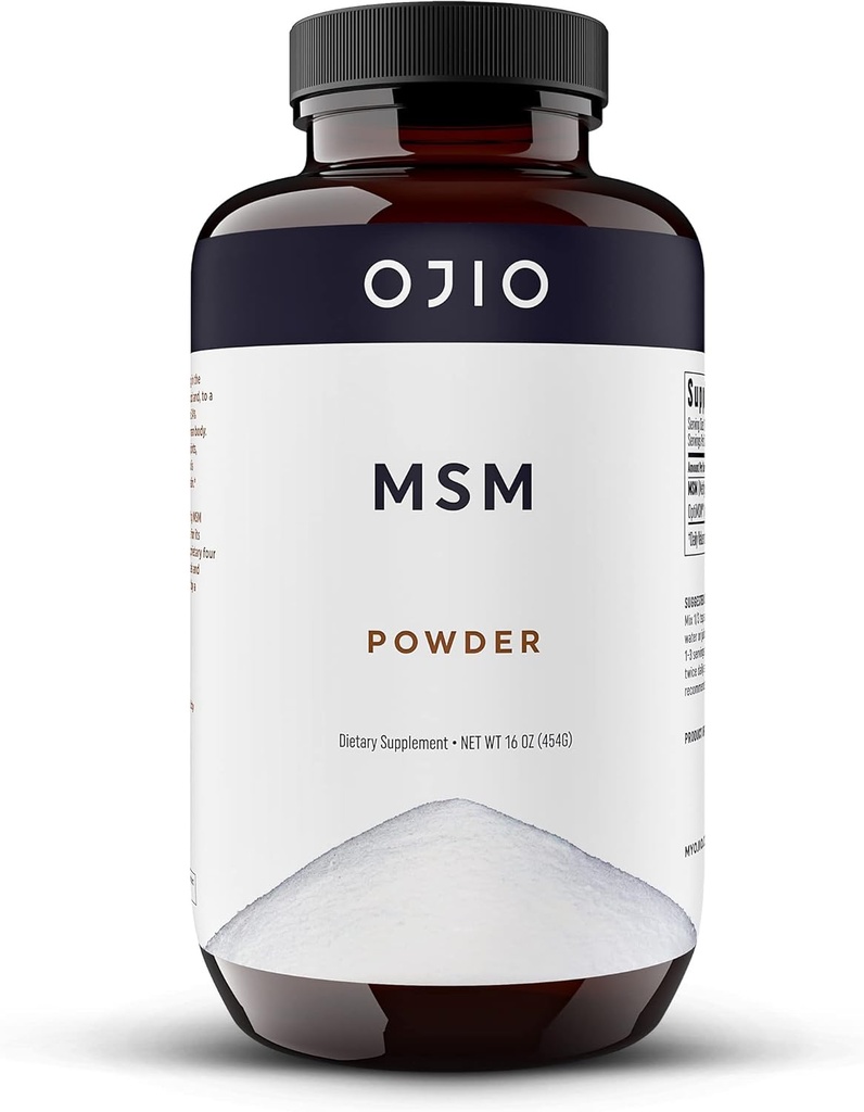 Czysty proszek OptiMSM MSM - suplement MSM - łącznik, skóra, włosy, paznokcie - Kosher, Wegan, Gluten Free, Non-GMO, Brak pestycydów lub herbicydów - 16 oz (opakowanie po 1)