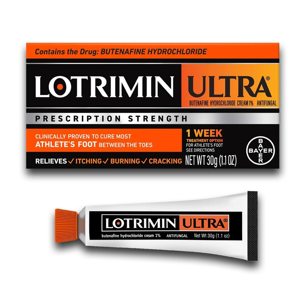 Lotrimin Ultra 1 Tydzień Athlete 's Foot Leczenie, Prescription Strength Butenafine Hydrochloride 1%, Leczy Najbardziej Atlete' s Foot między Toes, Śmietanka, 1.1 Oz
