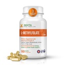 INVITA L- Metylfolan - Aktywny, profesjonalny, aktywny folian metylowy - suplement 5-MTHF dla energii, nastrojów i wsparcia immunologicznego - Non GMO, Gluten Free, No Fillers (7.5 Mg)