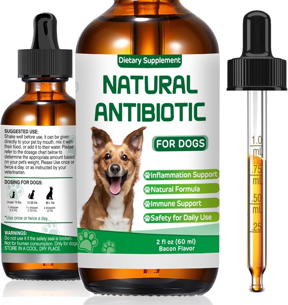 Antybiotyki dla psów, Naturalne Antybiotyki dla psów, Antybiotyki dla psów, Dog Multivitamine, Wspiera Alergia psów i Itch Relief, Suplement diety, Natural Herbal Supplement