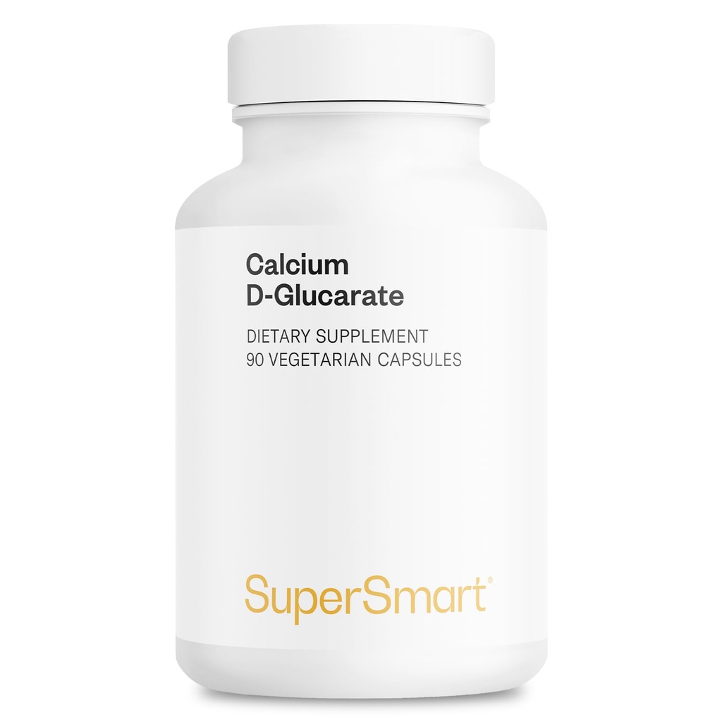 Supersmart - Wapnia D- glukaran 1500 mg na dzień - przeciwutleniacz i suplement detox 124; Non-GMO & Gluten Free - 90 Kapsułki wegetariańskie