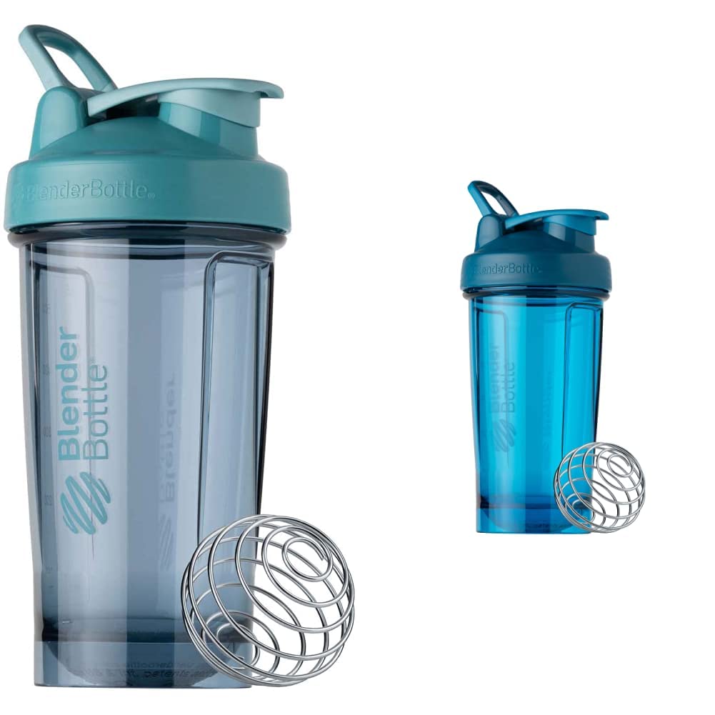 BlenderBottle Shaker Butelka Pro Series Perfect for Protein Shakes and Pre Workout, 24- Ounce, Cerulean Blue i Ocean Blue