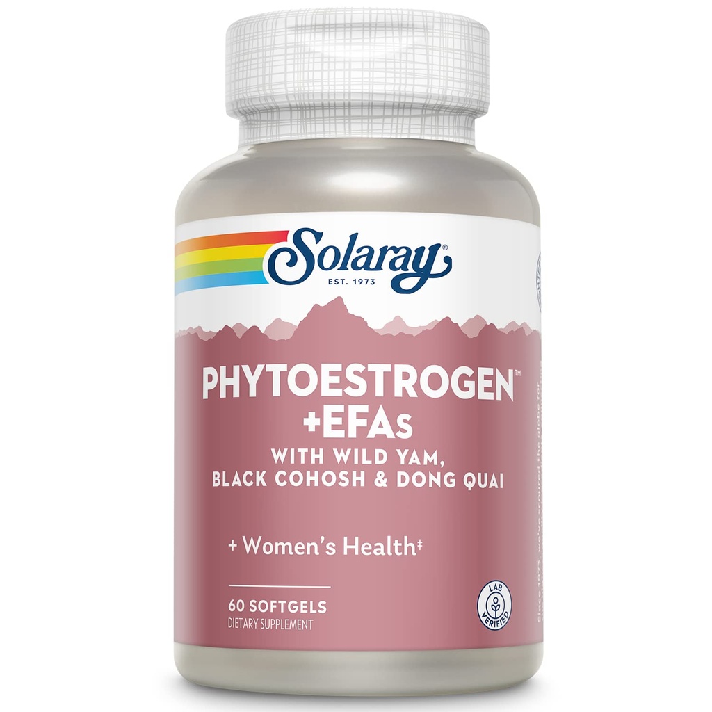 SOLARAY PhytoEstrogen Plus EFA Menopauza Wsparcie 124; Wild Yam, Black Cohosh, Wieczorne Primrose & Borage