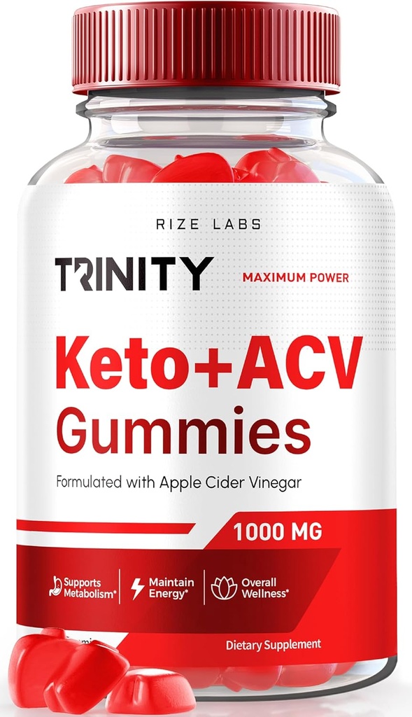 Rize laboratoria - Trinity Keto + Gummies ACV do zaawansowanej utraty wagi, Wszystkie naturalne Jabłko Cydr Suplement Oceanu, 500 mg (60 Gummies)