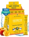 Numery KLUCZOWE Pakiety proszkowe Electrolytes - Tropikalny Peach Mango 20 Pakiety nawadniające - Proszek nawadniający podróży - Nie ma cukru, Nie ma kalorii, Gluten Free - Made in USA