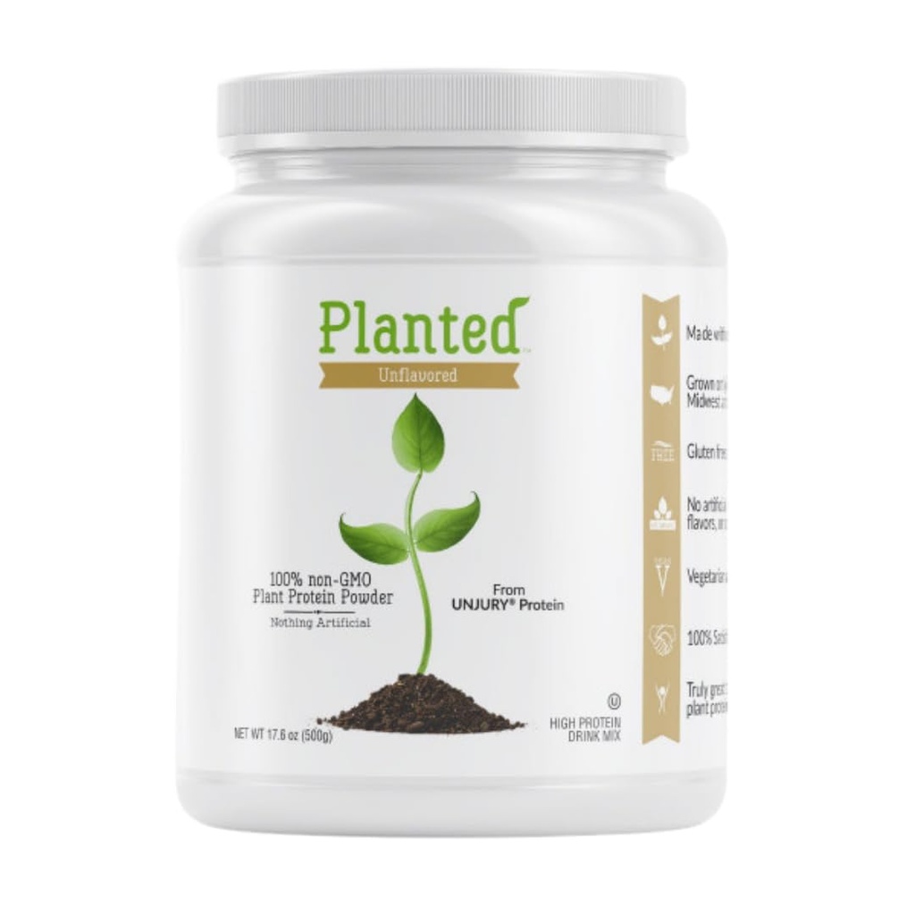 Winury Planted Vegan Protein Powder Building 124; 20g Unflavored Pea Protein Powder Building 124; Niski cukier i rośliny Based 124; Gluten and Dairy Free Pea Protein Isolate