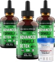 Salutem Vita ™ Liquid Advanced Formula Detox - Detox Kit with Test Cup: Liquid Dietary Supplement for Total Body Cleanse - Supplement for Toxin Removal - 3 Pack - 2 Fl Oz (20 Servings)