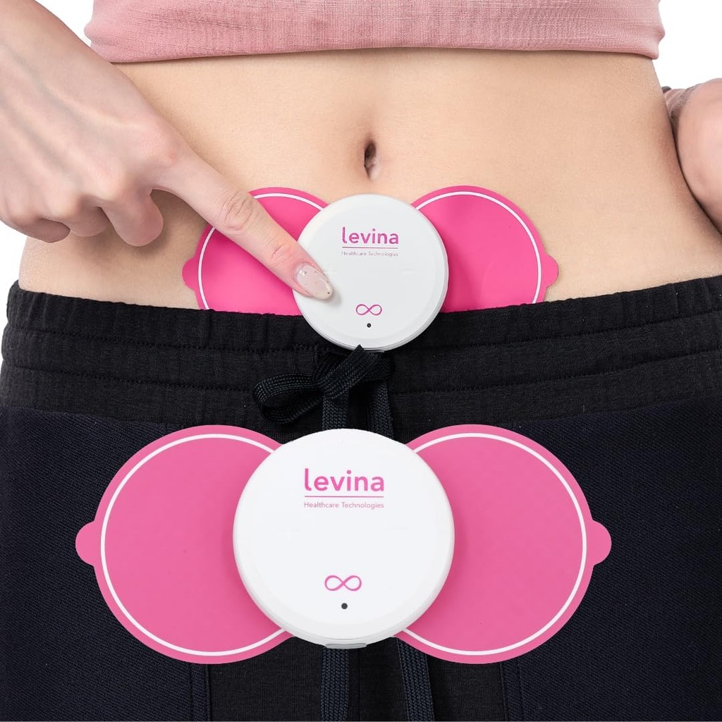 Levina Menstrual Period Relief Device - Bezprzewodowa jednostka TENS i Bioscompatible Electrode Pads, Rechargible, Magnetic Connection, Instant Cramp & PMS Relief, i Drug- Free, FSA HSA Kwalifikowalne (RS- 38)