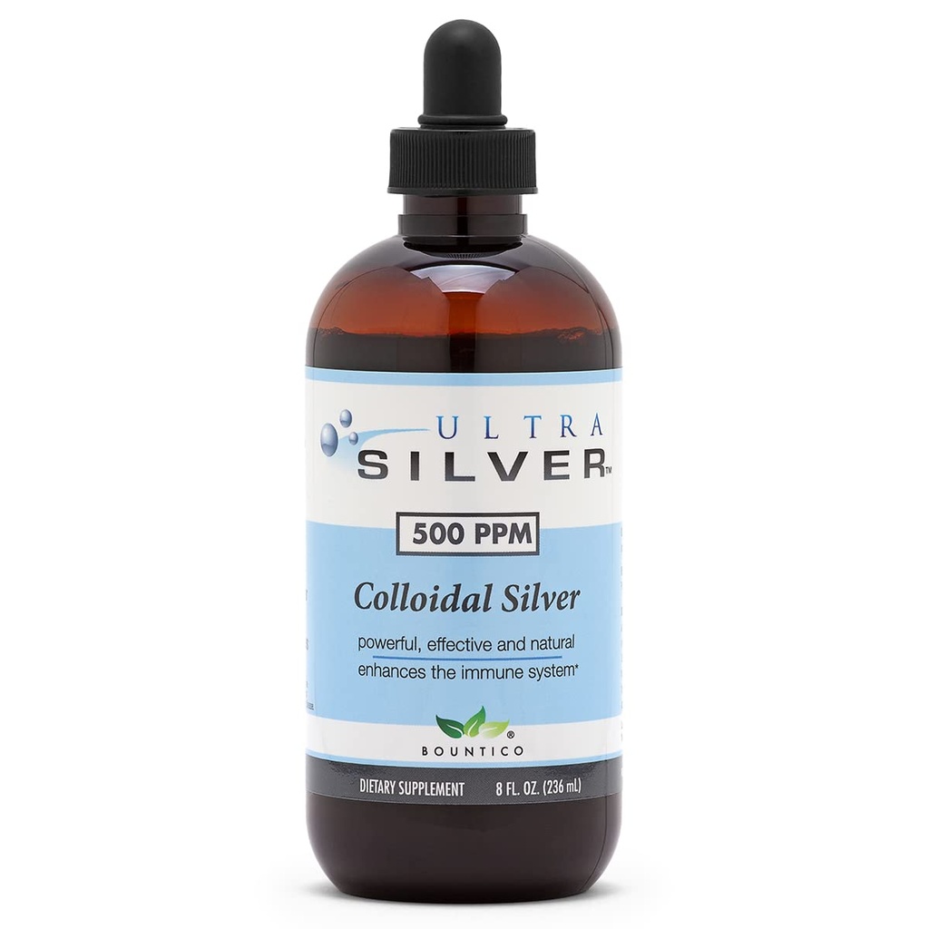 Ultra Silver ® Colloidalne srebro 124; 500 PPM, 8 Oz (236ml) 124; Suplement mineralny 124; Prawdziwe Colloidalne srebro - z Dropper