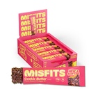 Misfits Vegan Protein Bars, Cookie Butter - Updated Recipe | Plant Based, Low Sugar & Carb, High Fiber Snacks | Pack of 15