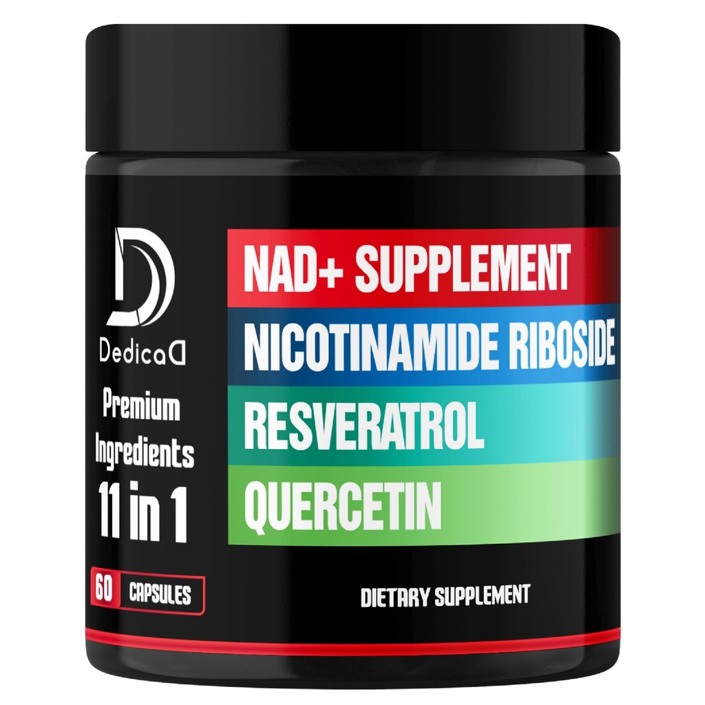 11in1 Suplement NAD z Nikotynamidem Riboside, Quercetin, Resveratrol i 8 Więcej - 2 Miesiąc Dostawy