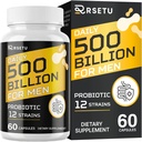 Probiotyki dla mężczyzn, 500 Miliard CFU & 12 Cieśniny Mens Probiotyczne z żurawiny turmerowej, Goji, Gut Health for Men, for Digestive Health, Gut, Bloating & Gas, Immune, Wsparcie energetyczne, 30- Day Supply
