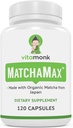 MATCHAMAX ™ Organic Japanese Matcha kapsułki - Pure Organic Matcha Green Tea Pills for Smooth Zen- Like Energy and Natural Mood Boost - Vegan Matcha Supplement Packed with Antioksydants - 120ct