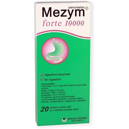 Grace nnvg Mezym Forte 10000, 20 tabletek (Suplement diety, Pancreatin Enzymy do wsparcia trawienia)