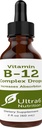 Ultra6 Nutrition Witamina B12 Podjęzykowe krople płynne - B12 Metylokobalamina Suplement świetny dla energii i zmęczenia - Suplementy witaminy B dla kobiet i mężczyzn - 90 Day Supply