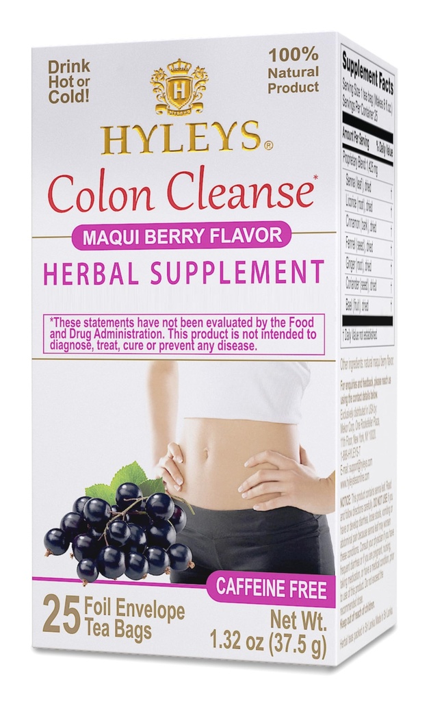 Hyleys Colon Cleanse Tea Maqui Berry Flavor - 25 Tea Bags (1 opakowanie)