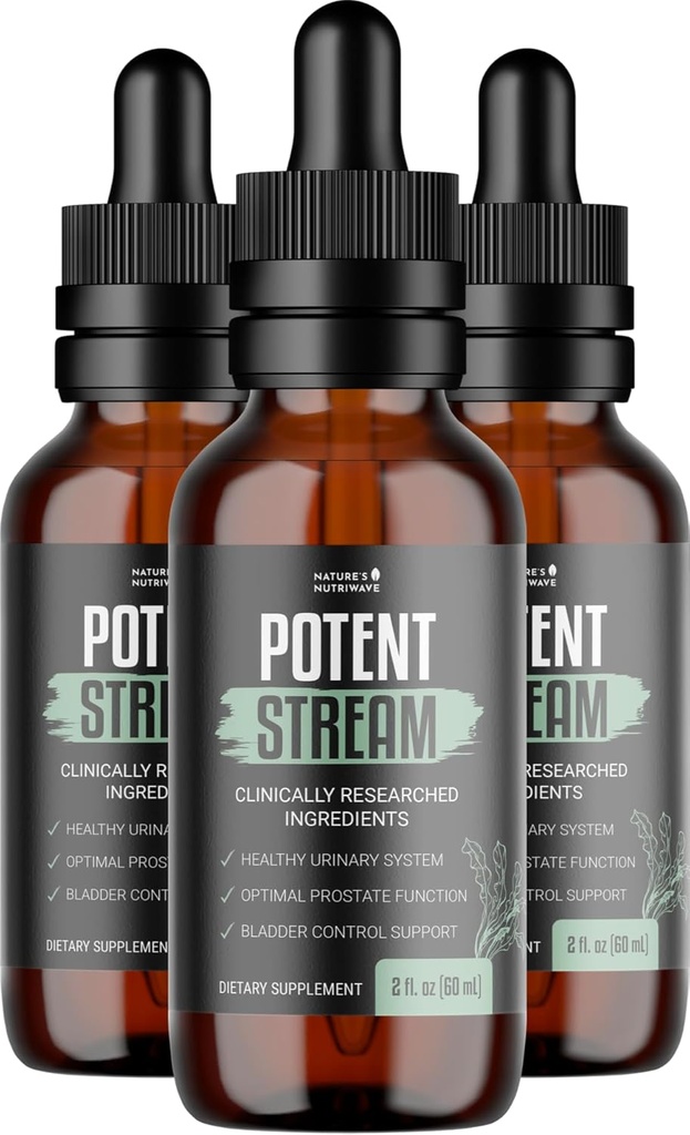 PotentStream Drops - Formuła oryginalna, Natural Liquid Supplement with Plant Extracts Budapeszt 124; 100% Natural, Made in USA, 3 Month Supply