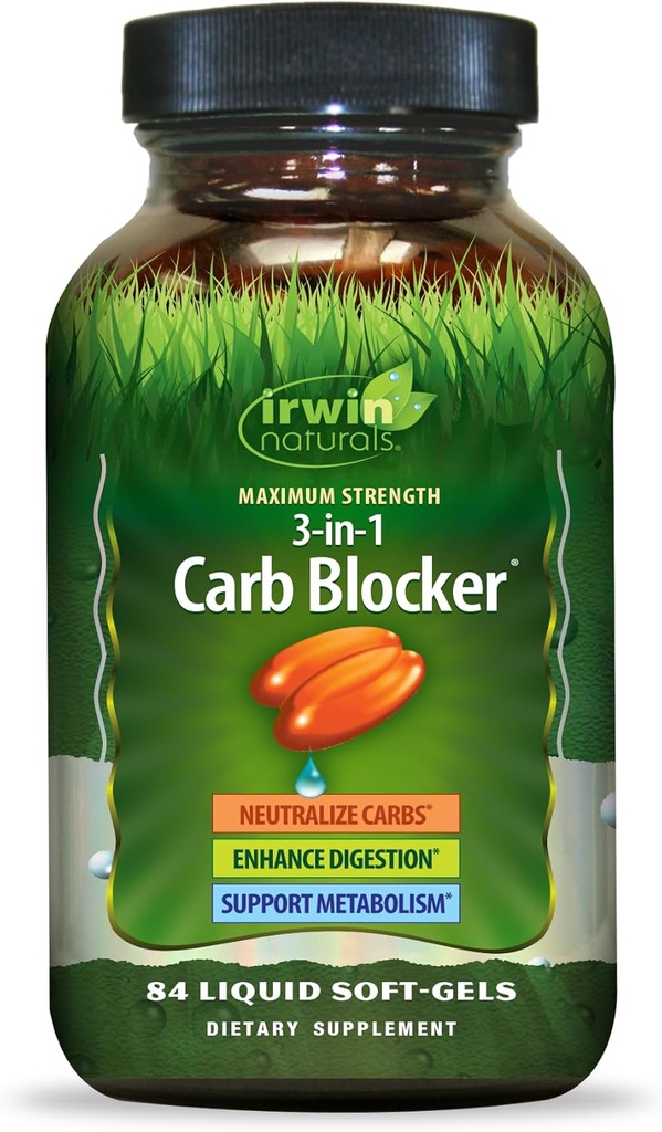 Irwin Naturals Maksymalna wytrzymałość 3- in-1 Blocker Carb 84 Count